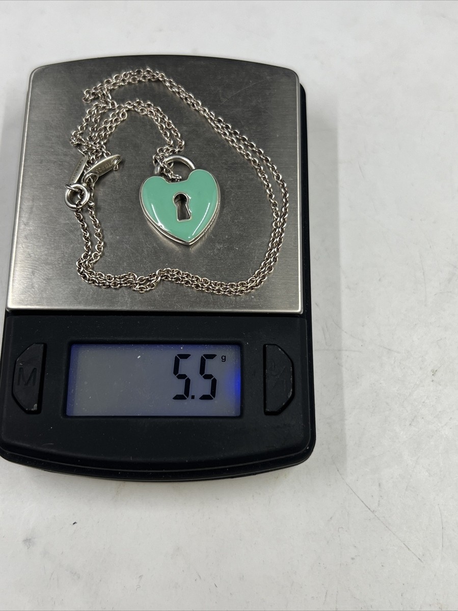 Tiffany & Co Large Turquoise 18.8x15.5mm enamel Heart Lock Keyhole