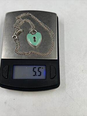 Tiffany & Co Large Turquoise 18.8x15.5mm enamel Heart Lock Keyhole