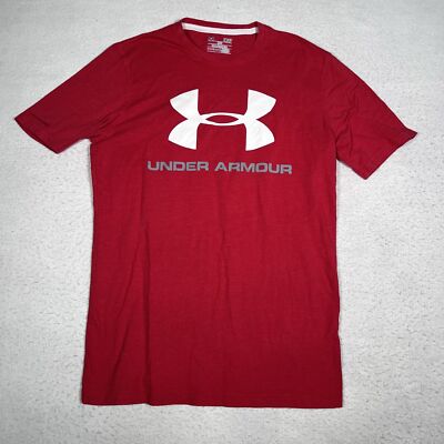 Under Armour Heatgear Mens Short Sleeve Graphic T Shirt Adult Small Red Active