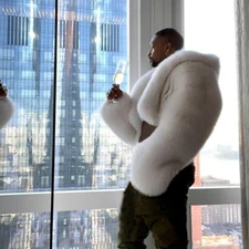 Fashion Real Fox Fur Hood Short Jackets Natural Full Pelt Genuine Fur Coats