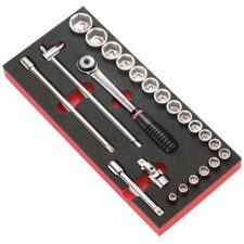 Facom 23 Piece 1/2" Drive Socket Set Metric in Foam Module Tray