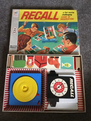 Milton Bradley Recall Board Game UNUSED (Complete) Original in box- Rare