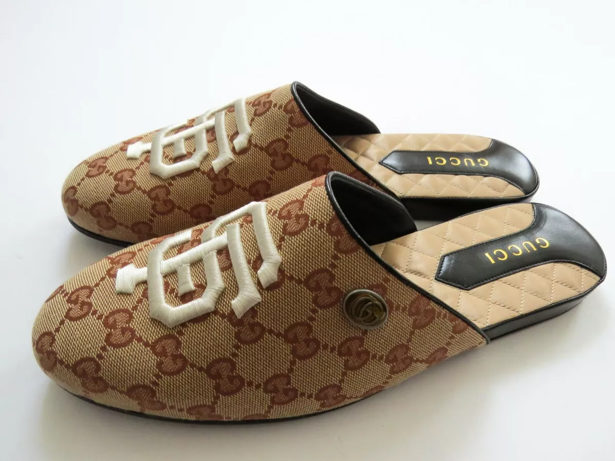 GUCCI GG Monogram San Francisco Giants Slides Slipper Shoe 8.5 US