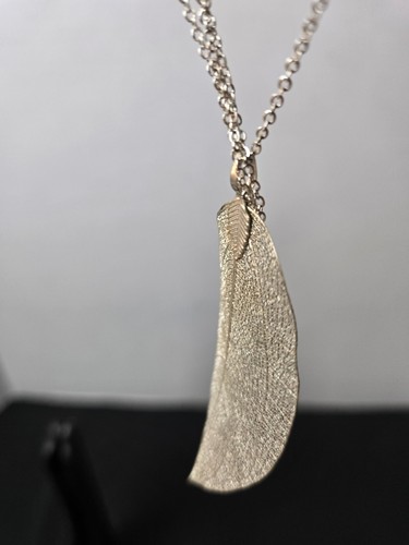 gold silver leaf mesh necklace metal - Picture 3 of 10