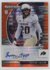 2020 Panini Prizm Draft Picks Rookies Orange Pulsar /20 Davion Taylor Auto 5p9
