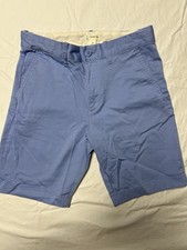 crewcuts Light Blue Cotton Chino Shorts Flat Front Button Closure Pockets boys