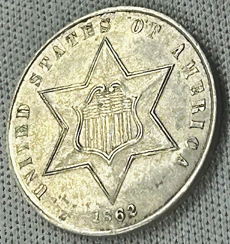 1862-P Three Cent Silver — photo from the most recent tracked eBay sale