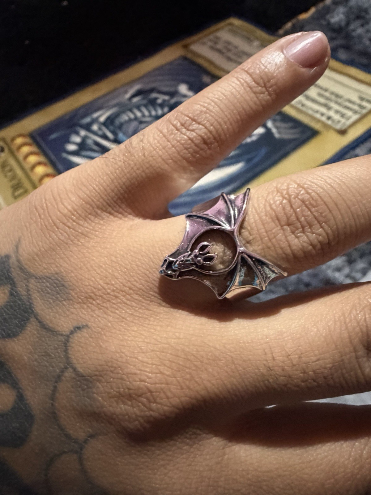 Bat Statement Silver Metal Ring Gothic Halloween … - image 9