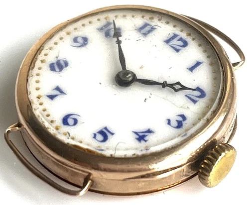 Rolex 1920s 9ct gold cased wristwatch vintage 15 jewel Swiss Made Antique Rare