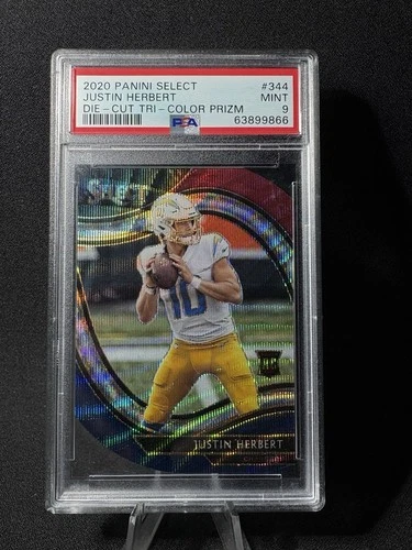 2020 Panini Select Justin Herbert Field Level #344 DC Tri-Color PSA 9 Mint RC