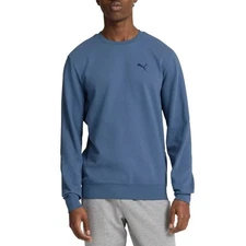 NEW Puma Men's Size L Textured Crew Neck Long Sleeve Sweatshirt Blue NWT