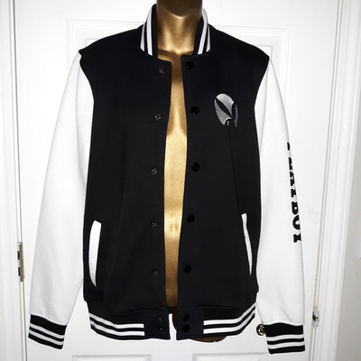 Playboy Varsity Jacket Sz M Snap Up 2 Sided Graphics/Sleeve Logo