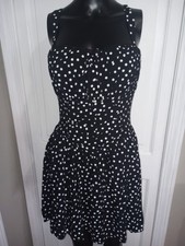 NWT Wild Fable Black White Polka Dot Sleeveless A Line Mini Dress Size S Cotton