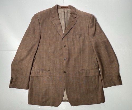 Michael Kors, VTG MICHAEL KORS Blazer Jacket Men’s Size 42R Brown Plaid 100% Pure New Wool