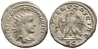 FITZ SELEUCIS PIERIA ANTIOCH VOLUSIANUS TETRADRACHM EAGLE NOVEL BL @NON1404