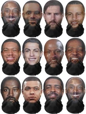 2Pcs3PCS Cosplay Headwear Hiphop Balaclav 3D Printed Mask Elastic Mesh Full Face