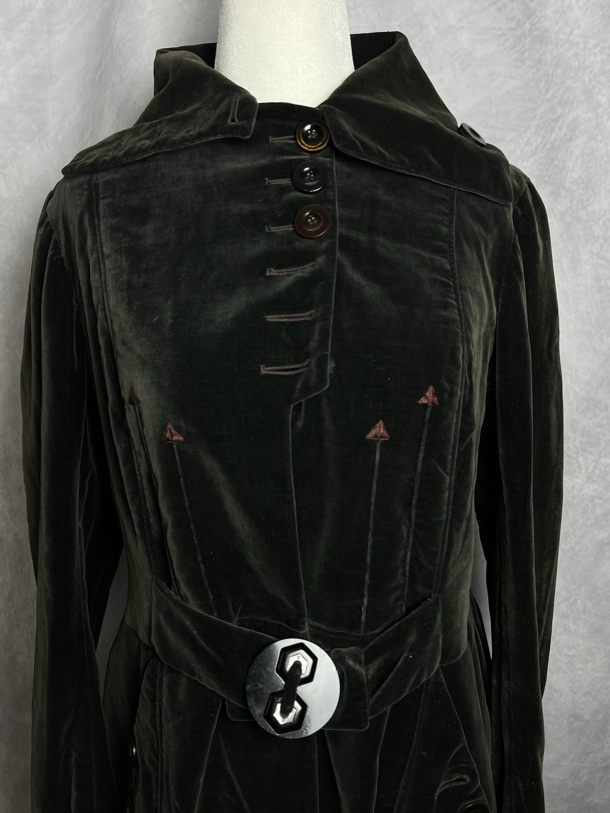 Vintage Edwardian Early 1900s Percival E. Palmer Brown Velvet Jacket Silk Lining