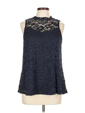 AB Studio Women Blue Sleeveless Blouse XL