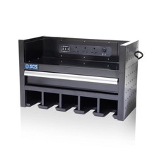 SGS 22in Wall Mounted Power Tool Storage Rack w/ Battery Charging Station Shelf