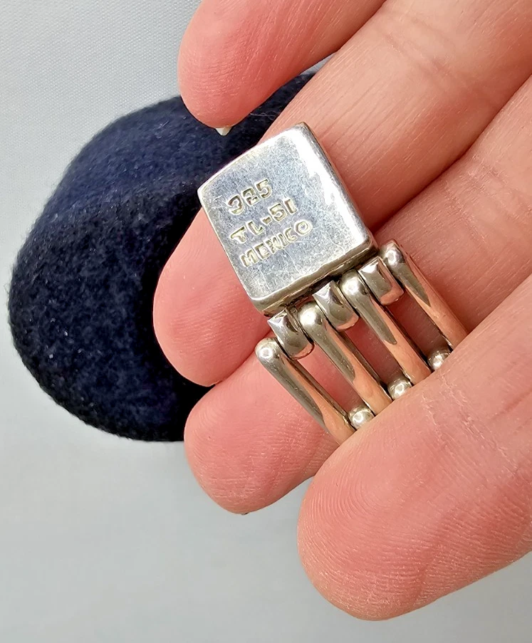 Pulsera Brutalista Gruesa Eslabón Puerta Ancha Plata 925 Taxco México De Colección Foto 2 de 4