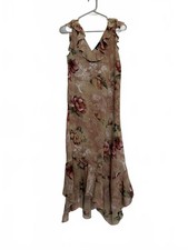 Vintage Romantic Floral Ruffle Sleeveless Dress
