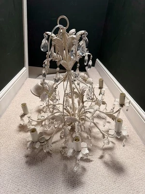 John Lewis & Partners Estabel Crystal Chandelier Ceiling Light, Cream - Image 1 of 4