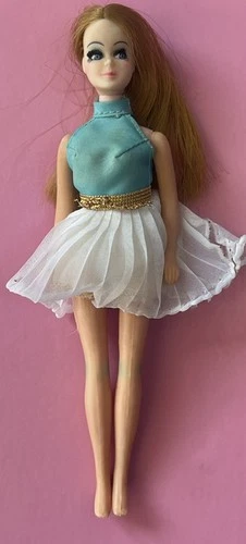 Vintage Topper Dawn Doll Original Blue White Mini Dress 1970's