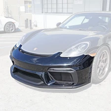 Fits 17-25 Porsche 718 Boxster Cayman S GTS GT4-Style Front Bumper w/ HL Washer