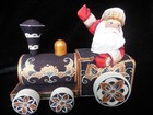 HTF  Russian Wooden Handcarved & painted Santa in a Train — photo 1