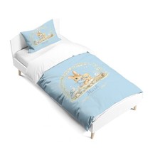 Personalised Name Bunny Teddy Cot Bed Set Rabbit Nursery Bedding Cute Gift UK