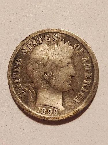 1899 US Barber SILVER Dime "Philadelphia"  Old US Coin!