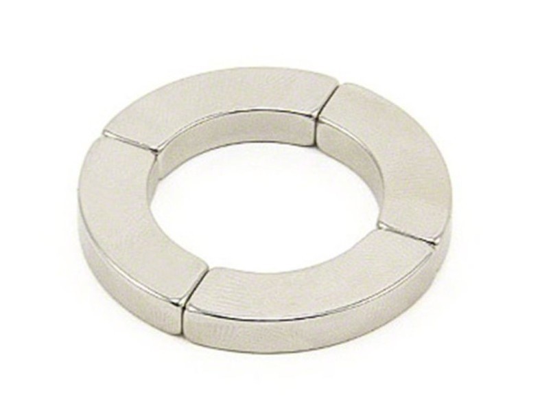 Neodymium Arc Magnet 20mm O.R x 12.5mm I.R x 90 degree x 5mm thick N42  5kg Pull