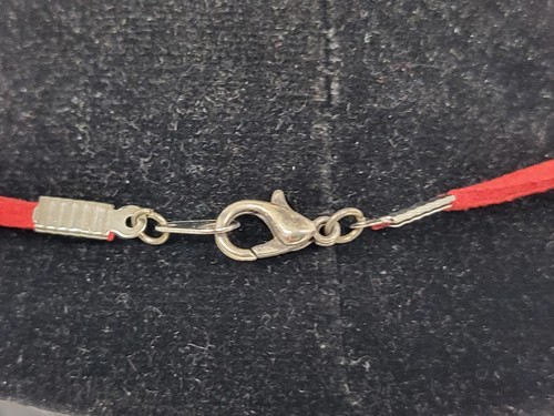 White Adventure Time Finn Head Pendant Red Suede Cord Necklace Cartoon Jewelry - Picture 3 of 4