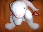 Vintage Plush 1997 Ty Pillow Pal Pet CLOVER White Pink Bunny Rabbit 14" NEW