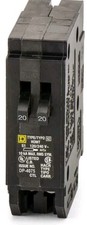 Square D HOMT2020 Homeline 20 amp Twin 1 Pole Tandem Circuit Breaker NEW 