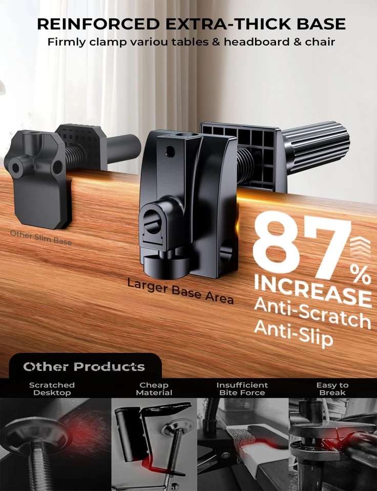 Tablet Halterung Bett 360°Drehbarer Sockel mit Flexibler Verstellbarer Arm - Bild 4 von 4