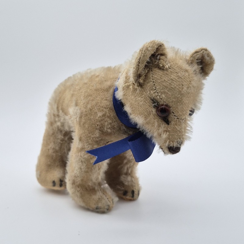Antique Vintage Steiff (?) Bear Cub 12 cm Mohair Glass Eyes