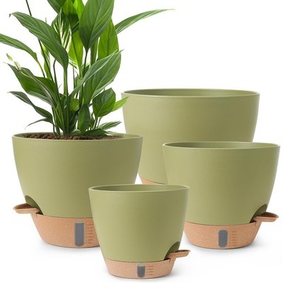 Plant Pots,12/10/9/8/ Inch Large Plastic Self Watering Flower Pots Indoor  Out... | eBay