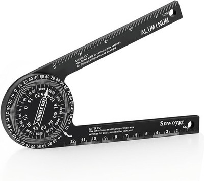 7 Inch Aluminum Miter Saw Protractor, Professional Angle Measuring Tool,... 