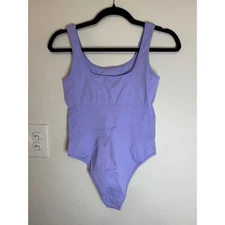 OQQ Lavendar Ribbed Bodysuit Size M New