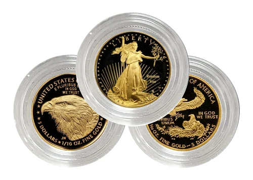 Random Year $5 1/10 oz Proof American Gold Eagle in Capsule Coin