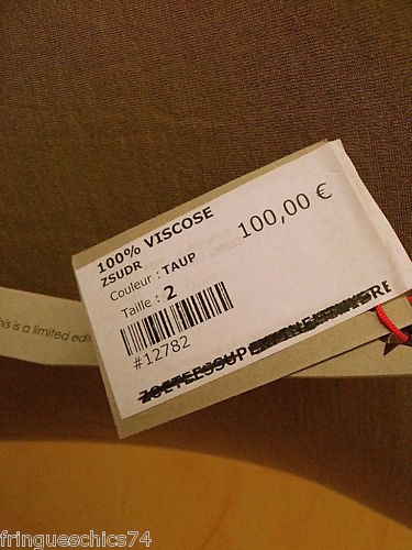 robe taupe ZOÉ TEE'S superfine TAILLE 2 NEUVE ÉTIQUETTE - Picture 3 of 3