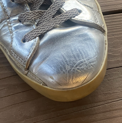 GOLDEN GOOSE GGDB SUPER STAR Mens Silver Sneaker US 12 EU 42 UK 9 USED in JPN - Picture 11 of 13