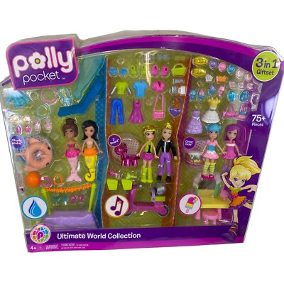2009 mattel polly pocket 3 in 1 gift set ultimate World collection