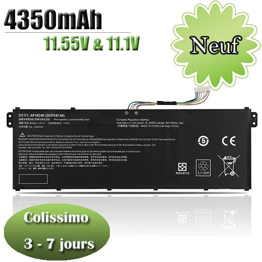 Batterie AP18C8K pour Acer Chromebook afin de réparer les coupures nettes
