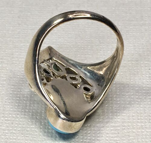 Nicky Butler Turquoise/Sky Blue Topaz 925 Sterling Silver Statement Ring Size 10 - Picture 8 of 15