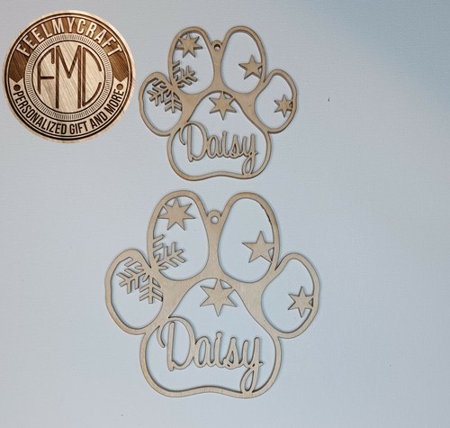 Personalized Paw Ornament Custom Dog Paw Name Christmas decor Xmass tag Dog - Picture 5 of 5