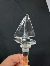 Mikaska Crystal Sailboat Bottle Stopper Austria