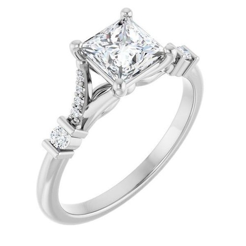 1 ct Princess Cut D-VVS1 Moissanite Wedding Engagement Ring S925 Sterling Silver - Picture 2 of 12