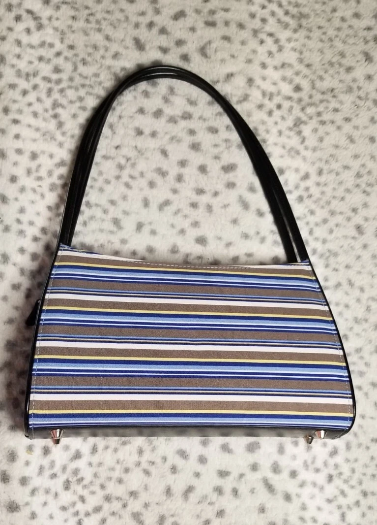 Blue and white striped purse hotsell